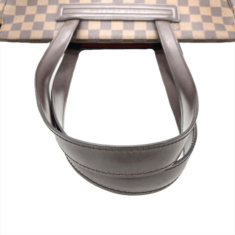 Louis Vuitton Vallioli PM Tote Bag Damier Ebene Brown Gold Hardware — view 6