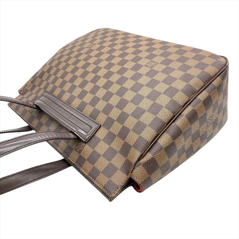 Louis Vuitton Vallioli PM Tote Bag Damier Ebene Brown Gold Hardware — view 5