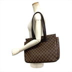 Louis Vuitton Vallioli PM Tote Bag Damier Ebene Brown Gold Hardware — view 2