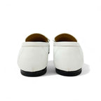 Hermes Colette Loafer Leather Shoes White Silver Ruri Buckle Moccasins — view 5