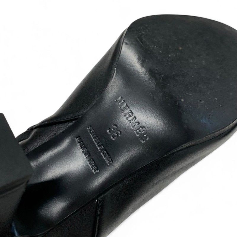 Hermes Boots Short Shoes Leather Black Silver Kelly Hardware — view 8