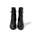 Hermes Boots Short Shoes Leather Black Silver Kelly Hardware — view 2