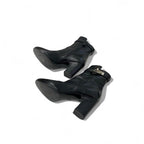 Hermes Boots Short Shoes Leather Black Silver Kelly Hardware — view 6