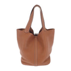 Hermes Picotin Lock MM Ck37 Handbag Taurillon Clemence Gold Silver — view 3