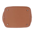Hermes Picotin Lock MM Ck37 Handbag Taurillon Clemence Gold Silver — view 6