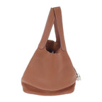 Hermes Picotin Lock MM Ck37 Handbag Taurillon Clemence Gold Silver — view 4