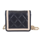 Chanel Mini Quilted Chain Clutch Ap3560 Shoulder Bag Lambskin Black Beige — view 4