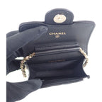 Chanel Mini Quilted Chain Clutch Ap3560 Shoulder Bag Lambskin Black Beige — view 9