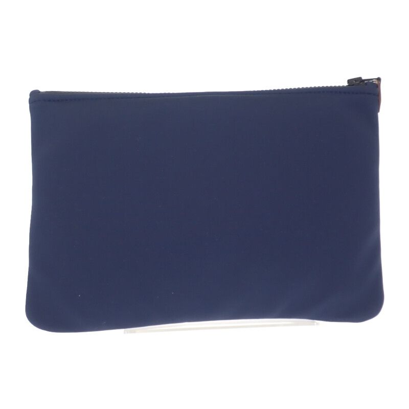 Hermes Trousse Flat MM Neobain Pouch Nylon Polyurethane Navy — view 3