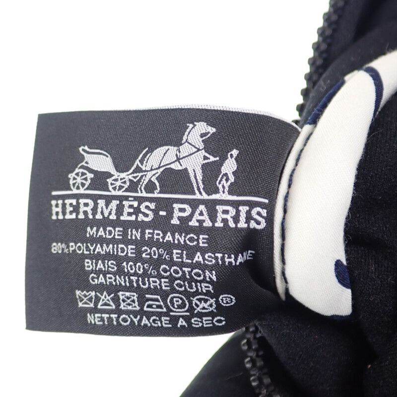 Hermes Trousse Flat MM Neobain Pouch Nylon Polyurethane Navy — view 7