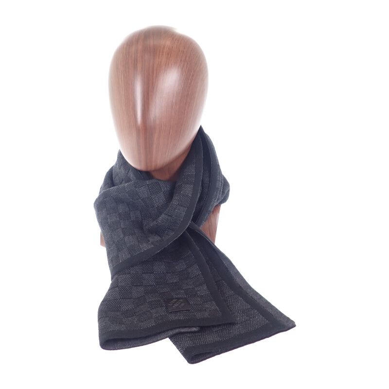 Louis Vuitton Scarf Neo Petit Damier Wool Black — view 7