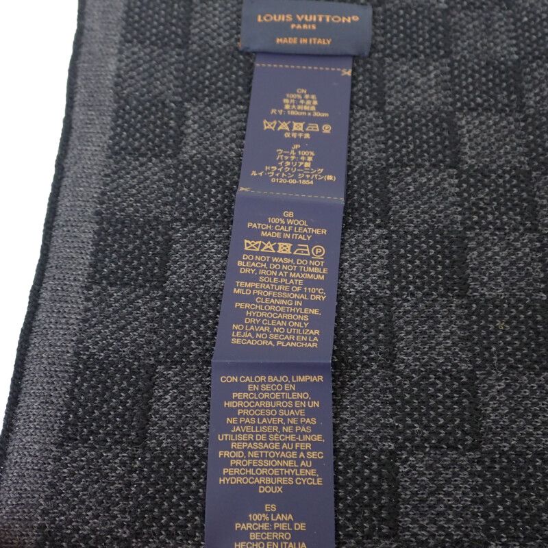 Louis Vuitton Scarf Neo Petit Damier Wool Black — view 6