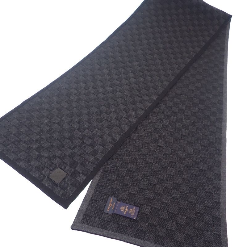 Louis Vuitton Scarf Neo Petit Damier Wool Black — view 2