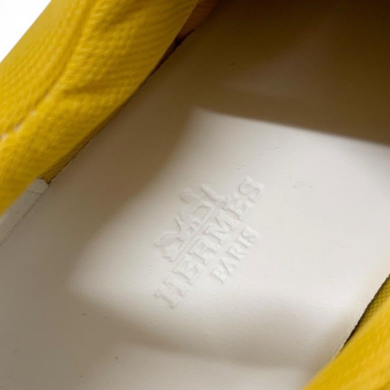 Hermes Giga Sneakers Shoes Fabric Leather Yellow White — view 7