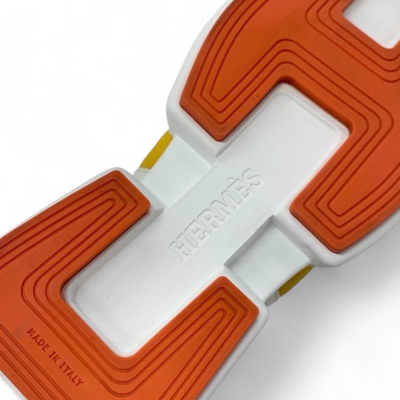 Hermes Giga Sneakers Shoes Fabric Leather Yellow White — view 8