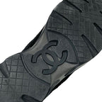 Chanel Sneakers Shoes Fabric Black Blue Coco Mark Metallic — view 8