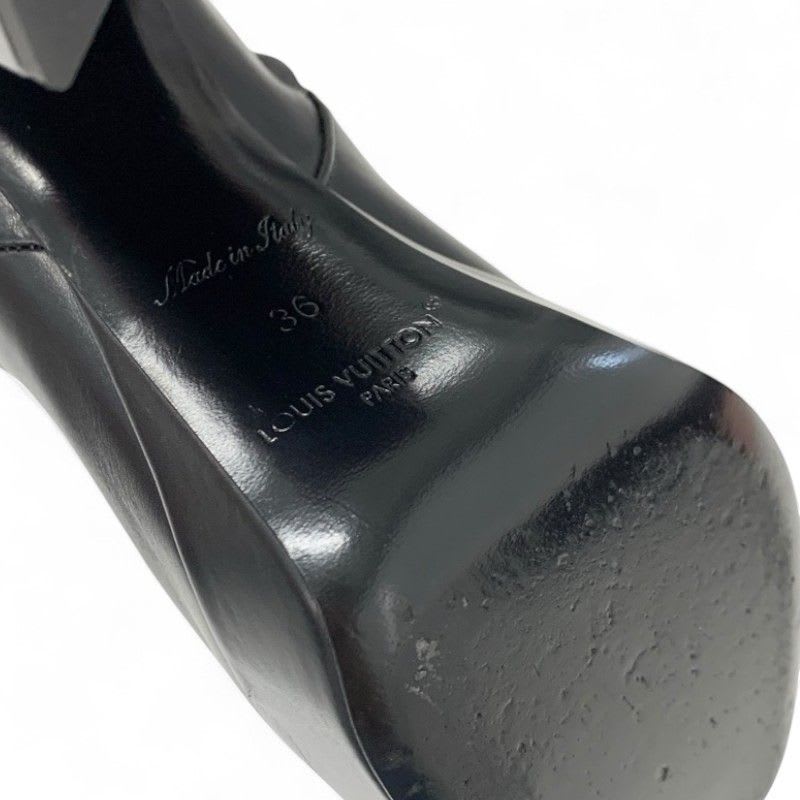 Louis Vuitton Shakeline Boots Short Shoes Leather Black Gold Logo Ankle — view 8