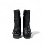 Louis Vuitton Shakeline Boots Short Shoes Leather Black Gold Logo Ankle — view 2