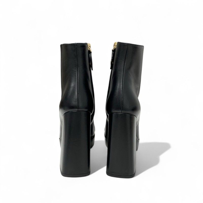 Louis Vuitton Shakeline Boots Short Shoes Leather Black Gold Logo Ankle — view 5