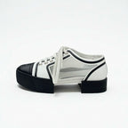 Chanel Sneakers Shoes Leather Mesh White Black Coco Mark Lace Up — view 3
