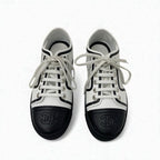 Chanel Sneakers Shoes Leather Mesh White Black Coco Mark Lace Up — view 2