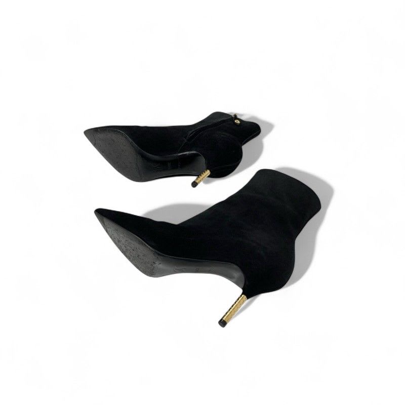 Louis Vuitton Ultimate Line Boots Short Shoes Suede Black Gold Ankle — view 6