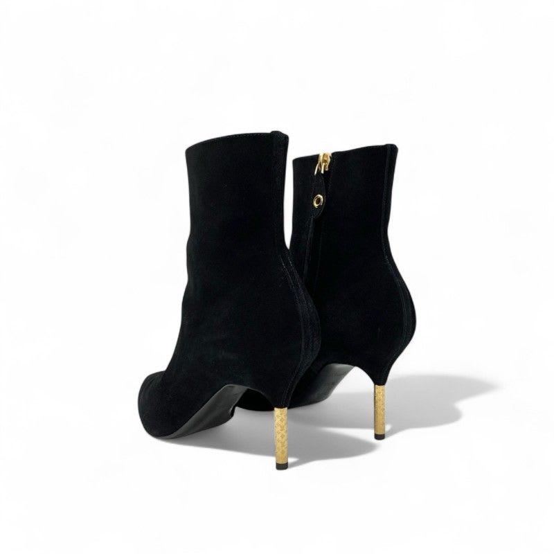 Louis Vuitton Ultimate Line Boots Short Shoes Suede Black Gold Ankle — view 4