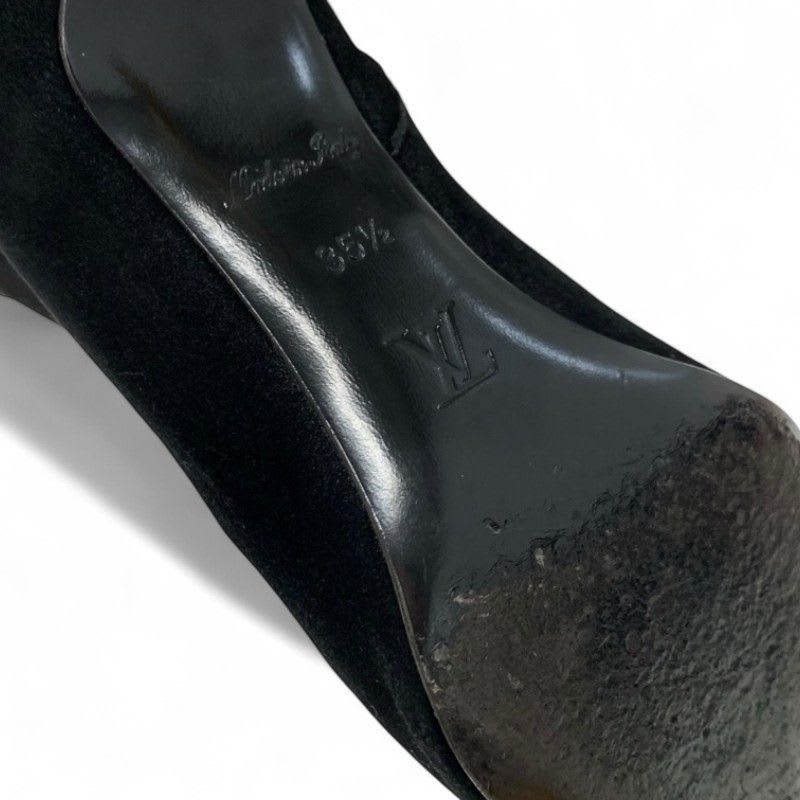 Louis Vuitton Ultimate Line Boots Short Shoes Suede Black Gold Ankle — view 8