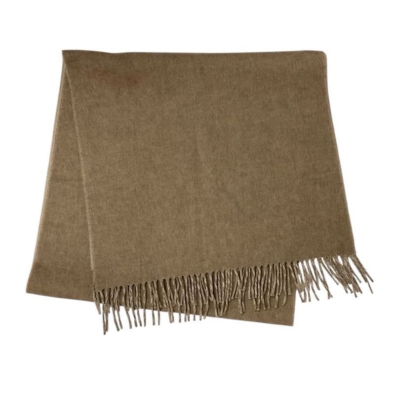 Hermes Rectoverso Muffler Cashmere Beige Brown Shawl Logo Reversible Scarf — view 2