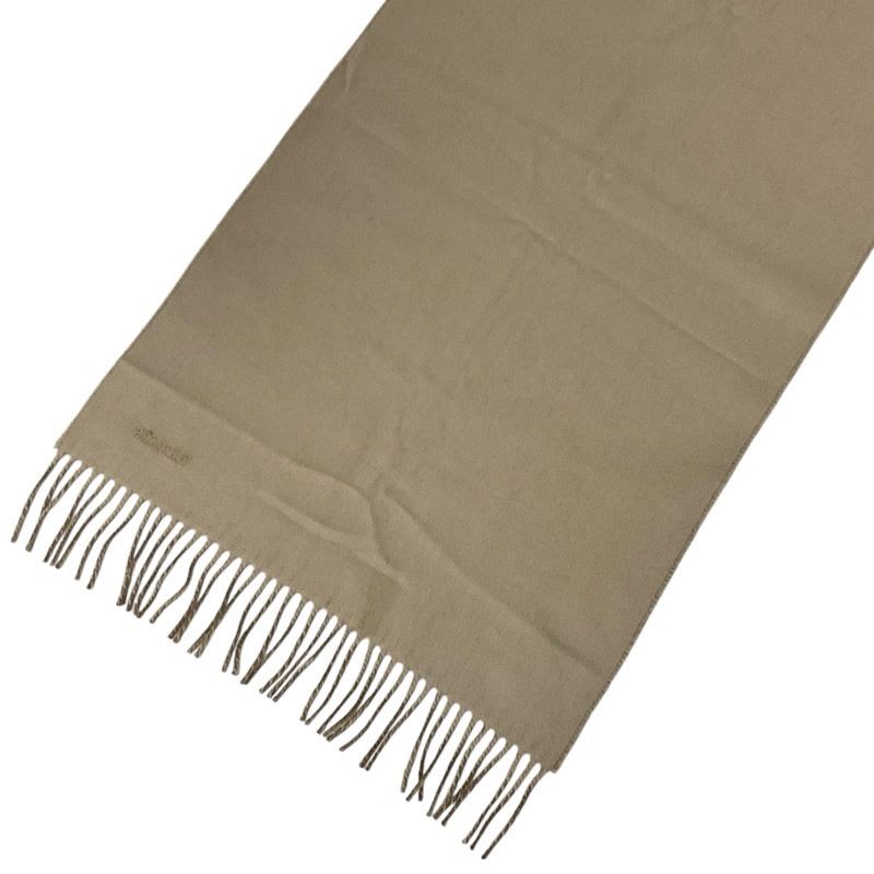 Hermes Rectoverso Muffler Cashmere Beige Brown Shawl Logo Reversible Scarf — view 4