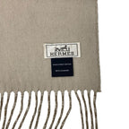 Hermes Rectoverso Muffler Cashmere Beige Brown Shawl Logo Reversible Scarf — view 7