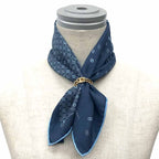 Hermes Pocket Chief Scarf Pochette Twill Carre Chaine D'ancre Silk Navy — view 2