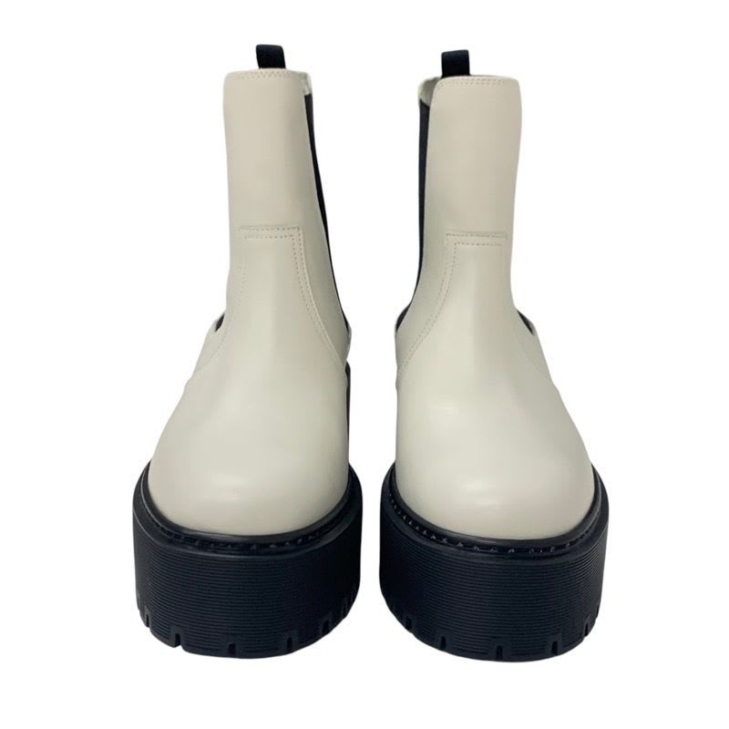 Hermes Hallow Boots Short Shoes Leather Ivory Side Gore — view 3