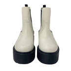Hermes Hallow Boots Short Shoes Leather Ivory Side Gore — view 3