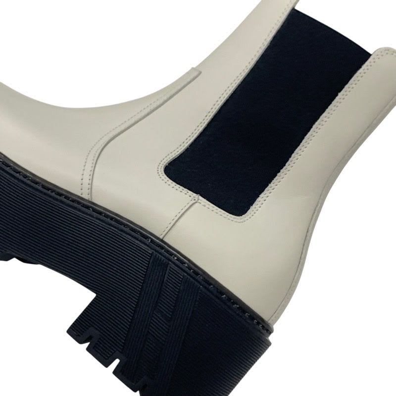 Hermes Hallow Boots Short Shoes Leather Ivory Side Gore — view 9