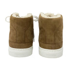 Hermes Daydream Sneakers Shoes Suede Shearling Brown Silver High Cut — view 5