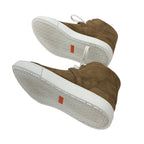 Hermes Daydream Sneakers Shoes Suede Shearling Brown Silver High Cut — view 6
