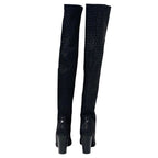 Chanel Boots Long Shoes Leather Black Knee High Coco Mark — view 5