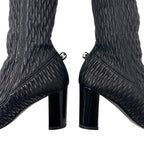 Chanel Boots Long Shoes Leather Black Knee High Coco Mark — view 8