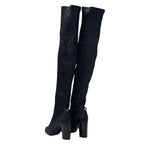 Chanel Boots Long Shoes Leather Black Knee High Coco Mark — view 4