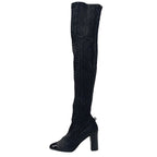Chanel Boots Long Shoes Leather Black Knee High Coco Mark — view 3