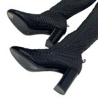Chanel Boots Long Shoes Leather Black Knee High Coco Mark — view 6