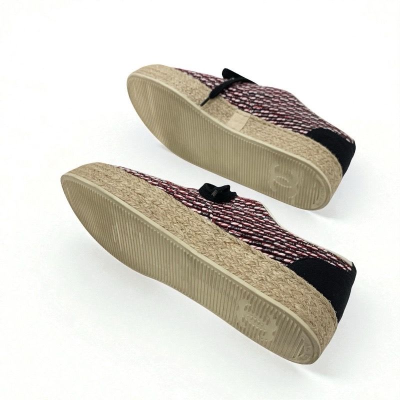 Chanel Sneakers Shoes Fabric Black Red White Coco Mark Espadrilles — view 6