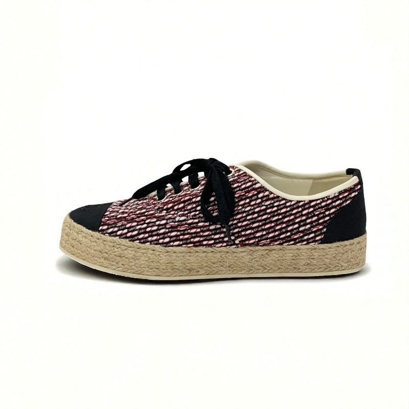 Chanel Sneakers Shoes Fabric Black Red White Coco Mark Espadrilles — view 3