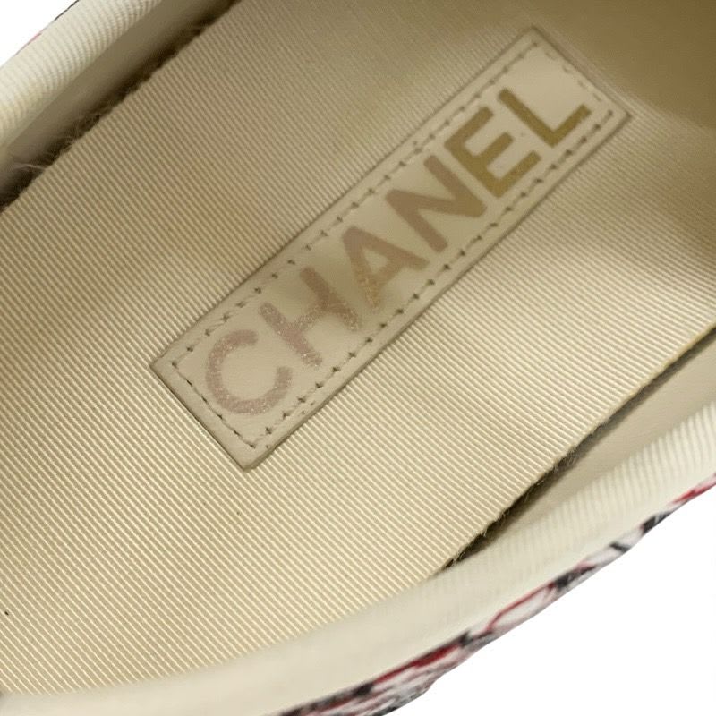 Chanel Sneakers Shoes Fabric Black Red White Coco Mark Espadrilles — view 7