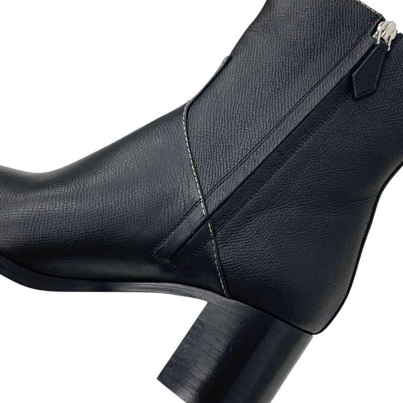 Hermes Flats Boots Short Shoes Leather Black Stitching — view 9