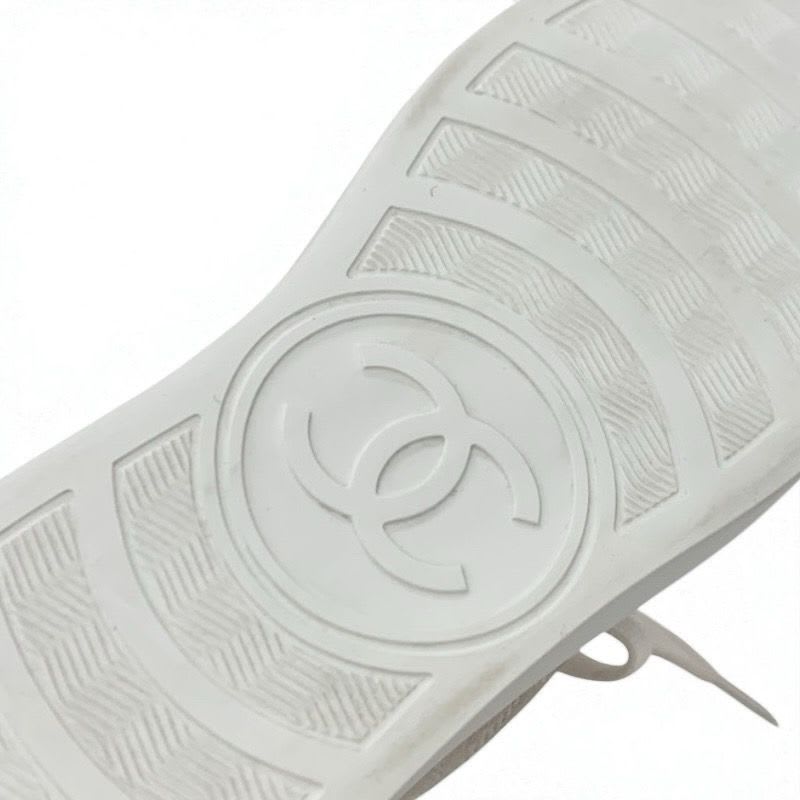 Chanel Sneakers Shoes Suede Beige White Coco Mark Mesh — view 8