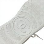 Chanel Sneakers Shoes Suede Beige White Coco Mark Mesh — view 8