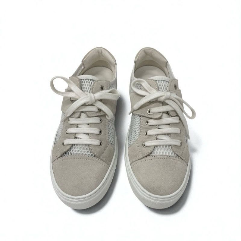 Chanel Sneakers Shoes Suede Beige White Coco Mark Mesh — view 2
