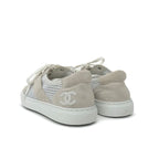 Chanel Sneakers Shoes Suede Beige White Coco Mark Mesh — view 4